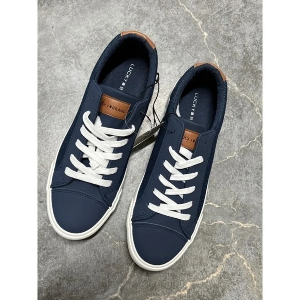 Lucky Brand Scott Mens Sneakers Navy White Low Top Shoes LB-SCOTT-MS Size 12‎